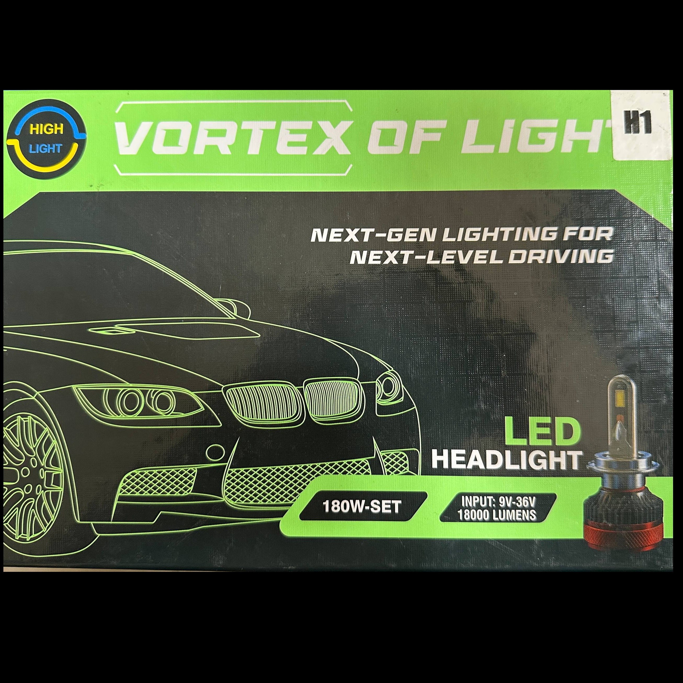 هدلایت VORTEX پایه H4 سفید/سفید
